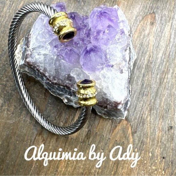 Silver bangle cuff Maxi big  bracelet maximalist statement - Picture 1 of 7